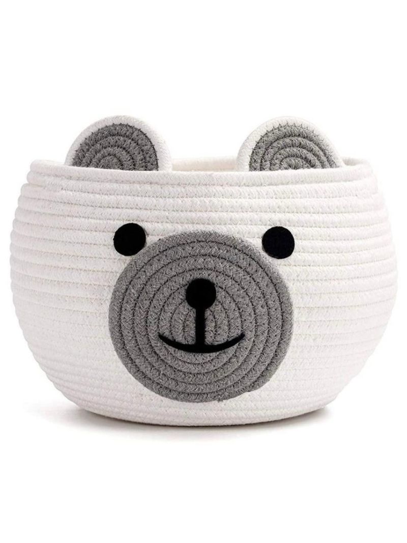 Wisdom Decor Cute Baby Bear Cotton Rope Basket, Woven Storage Basket ...