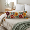 Gemini_Generated_Image_24hci724hci724hc Wisdom Decor Hand-Tufted Floral Lumbar Cushion Cover (14 x 36 Inch) – Decorative Boho Long Pillow Cover with Tassels, Artistic Embroidered Flower Design for Bed, Sofa, and Living Room Decor