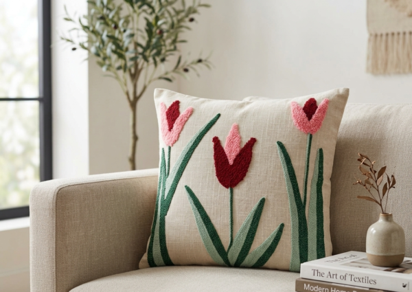 Gemini_Generated_Image_3dqtvx3dqtvx3dqt Decorative Embroidery | Premium Tufted Cushion Cover in 16x16 inches for Couch, Chair, Sofa, Bedroom, Living Room - Set of 2