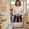 Boho Chic Cotton Tote Bag – Handwoven Artisan Shoulder Bag with Tassels, Geometric Patterns, and Secure Zipper Closure – Perfect for Beach, Travel, and Daily Use