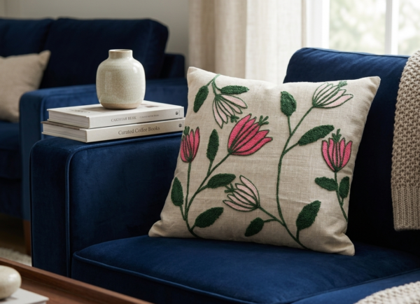 Gemini_Generated_Image_6ufkfc6ufkfc6ufk Decorative Embroidery | Premium Tufted Cushion Cover in 16x16 inches for Couch, Chair, Sofa, Bedroom, Living Room - Set of 2