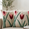 Gemini_Generated_Image_7w4bq37w4bq37w4b Decorative Embroidery | Premium Tufted Cushion Cover in 16x16 inches for Couch, Chair, Sofa, Bedroom, Living Room - Set of 2