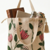 Gemini_Generated_Image_ahcnb8ahcnb8ahcn Hand-Embroidered Cotton Slub Tote Bag for Women | Premium Shoulder Bag with Zipper Closure & Tassel Accent | Eco-Friendly Shopping, Travel & College Handbag