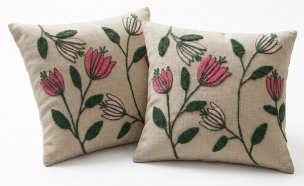 Gemini_Generated_Image_gfgt2mgfgt2mgfgt Decorative Embroidery | Premium Tufted Cushion Cover in 16x16 inches for Couch, Chair, Sofa, Bedroom, Living Room - Set of 2