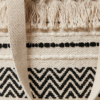 Boho Chic Cotton Tote Bag – Handwoven Artisan Shoulder Bag with Tassels, Geometric Patterns, and Secure Zipper Closure – Perfect for Beach, Travel, and Daily Use