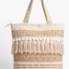 Handwoven Cotton Tote Bag with Bohemian Tassels and Pom-Poms – Stylish Textured Shoulder Bag for Daily Use, Beach, and Travel