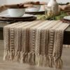 81EZyipp44L._SL1500_ Premium Cotton Dining Table Runner, 14 x 72 Inch, Farmhouse Style Table Decor with Elegant Tassels, Perfect for Dining, Coffee, and Console Tables