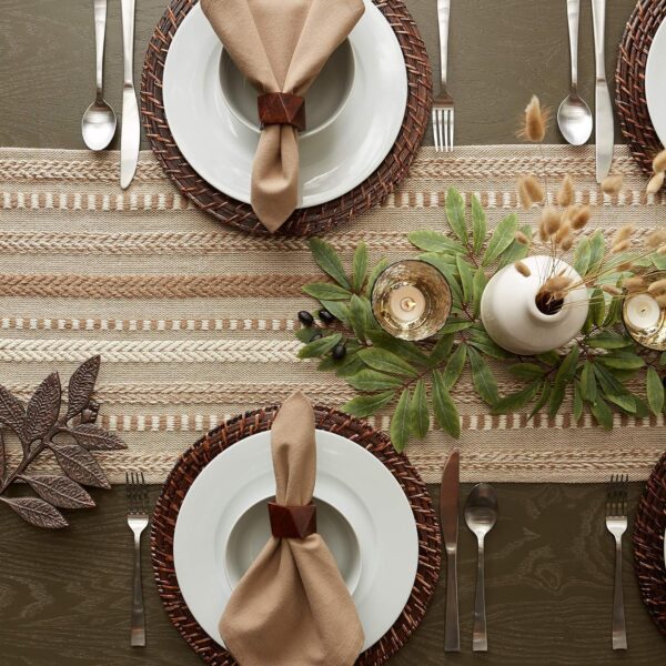 91gmhJA02hL._SL1500_ Premium Cotton Dining Table Runner, 14 x 72 Inch, Farmhouse Style Table Decor with Elegant Tassels, Perfect for Dining, Coffee, and Console Tables