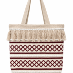 Boho Chic Cotton Tote Bag – Handwoven Artisan Shoulder Bag