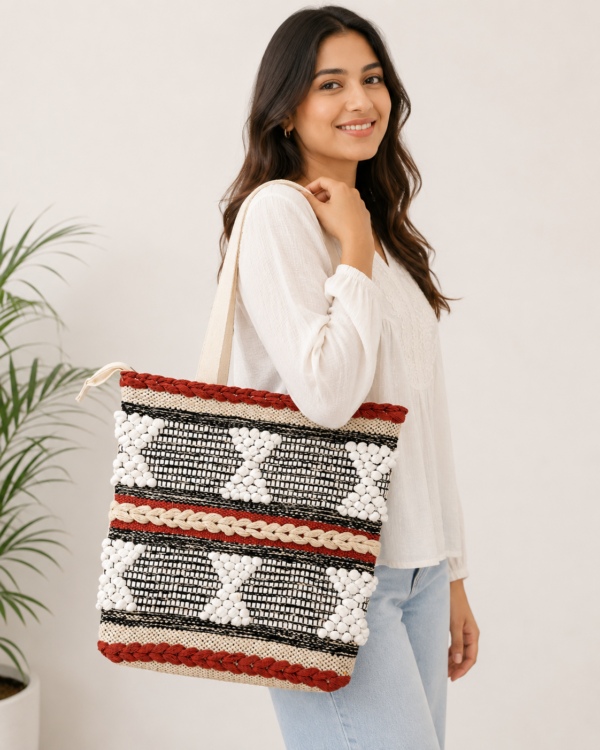 ChatGPT Image Jul 25, 2026, 04_06_00 PM Boho Chic Cotton Tote Bag – Handwoven Artisan Shoulder Bag