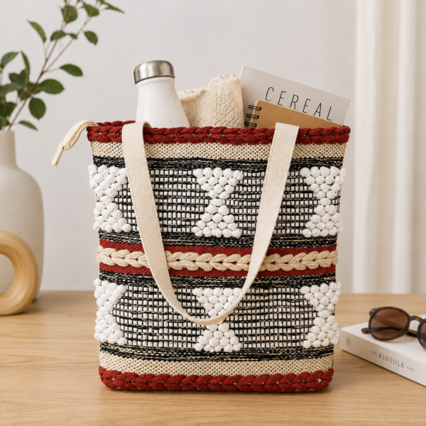 ChatGPT Image Jul 25, 2026, 04_07_35 PM Boho Chic Cotton Tote Bag – Handwoven Artisan Shoulder Bag