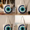Gemini_Generated_Image_eyu54weyu54weyu5 Hand-Embroidered Cotton Slub Tote Bag for Women | Premium Shoulder Bag with Zipper Closure & Tassel Accent | Eco-Friendly Shopping, Travel & College Handbag