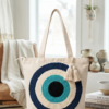 Gemini_Generated_Image_idm6ppidm6ppidm6 Hand-Embroidered Cotton Slub Tote Bag for Women | Premium Shoulder Bag with Zipper Closure & Tassel Accent | Eco-Friendly Shopping, Travel & College Handbag