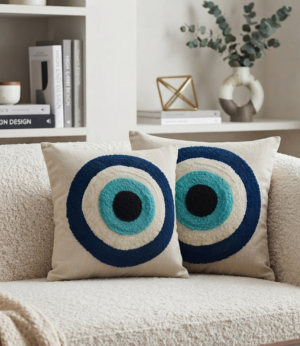 Gemini_Generated_Image_k0w1znk0w1znk0w1 Decorative Embroidery | Premium Tufted Cushion Cover in 16x16 inches for Couch, Chair, Sofa, Bedroom, Living Room - Set of 2