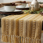 Premium Cotton Dining Table Runner, 14 x 72 Inch, Farmhouse Style Table Decor with Elegant Tassels, Perfect for Dining, Coffee, and Console Tables